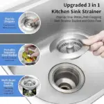Upgraded 3-in-1 Kitchen Sink Drain Strainer - Image 4