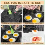 4 Cup Nonstick Egg Frying Pan - Image 3