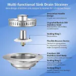 Upgraded 3-in-1 Kitchen Sink Drain Strainer - Image 14