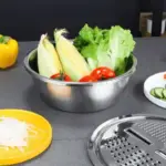 3-in-1 Stainless Steel Multifunctional Bowl – Grater, Slicer, Colander & Salad Maker - Image 3