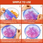 Multipurpose Stretchable Silicone Lids - Image 8